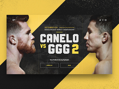 Canelo Vs GGG | Landing Page boxing canelo championship concept design ggg golovkin homepage landingpage sport ui versus website