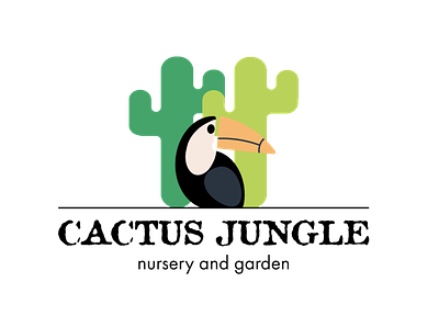 Cactus Jungle cactus jungle loge design toucan
