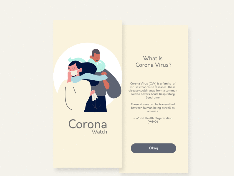 Coronavirus app app color palette concept coronavirus design layout design muted colors ui design ui ux design yellow