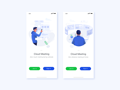 Cloud Meeting app design icon illustration illustrator ui web