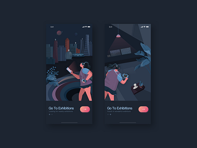 Go to the exhibition app design illustration ui vector