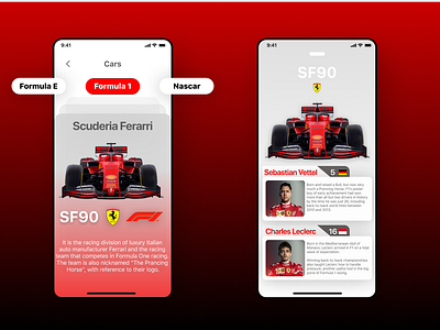Formula 1 app design ferarri figma figmadesign first design first post firstshot formula one formula1 ui uidesign uiuxdesign uiuxdesigner uxui design