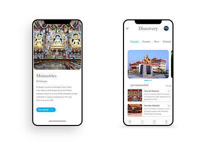 Tibetan Monastries adobexd app design first design firstshot monastery refugees tibetan ui uidesign uiuxdesigner