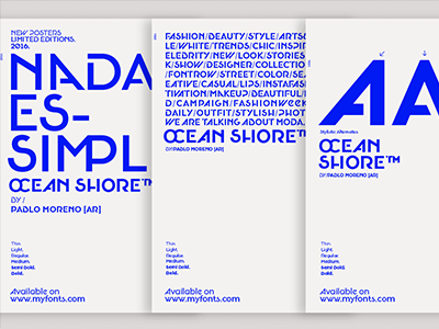 OceanShore™ blue font geometric minimal modern pablo moreno typography