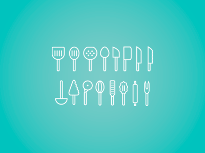 Kitchen icons icons kitchen tools utensils vector