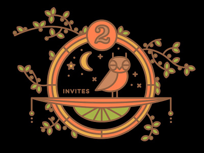 2 Dribbble Invites draft dribbble game icon illustration invitation invites join owl player prospect two