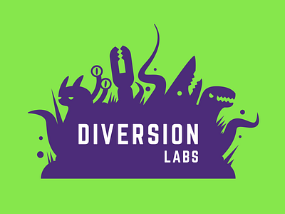 Diversion Labs V1 brand branding color community icon illustration logo monsters retro science science fiction