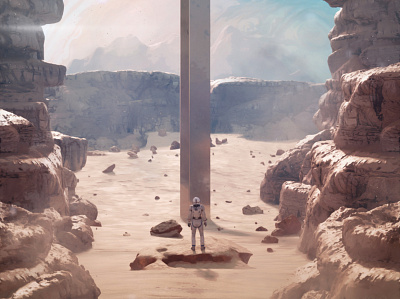 Monolith 3d 3d art 3d modeling astronaut blender3d blender3dart blendercycles design illustration planet science fiction scifi scifiart space spaceman