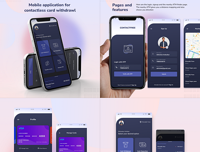 Mobile application for contactless card withdrawal app app design contactless withdrawal app design ui ux