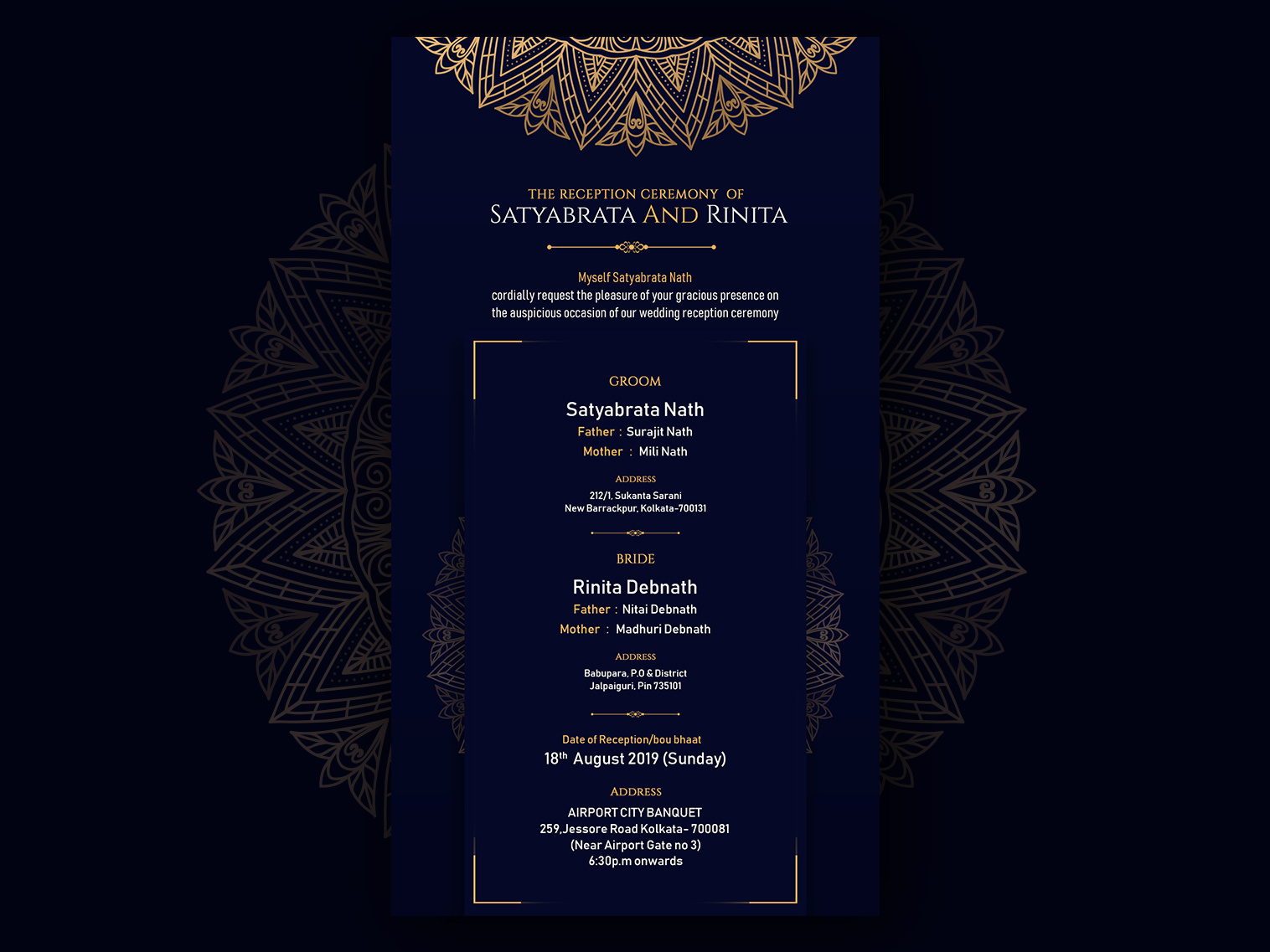 Wedding Card Design By Saayan On Dribbble