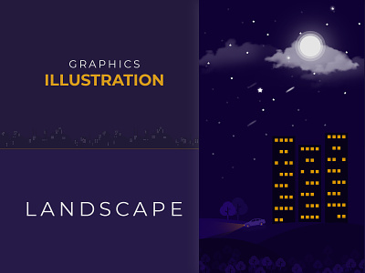 Landscape Illustration branding design flat icon illustration photoshop template typography ui ux
