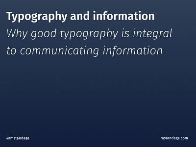 Typography and information information architecture presentation talk typography