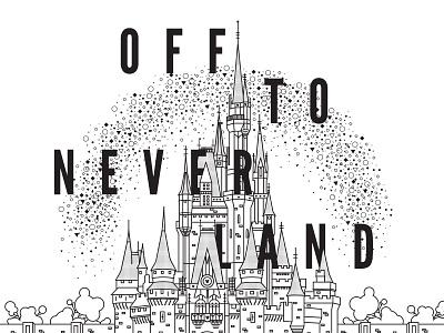 Off to Neverland apparel apparel design apparel graphics castle design disney graphic graphic tee illustration tshirt tshirt art vector