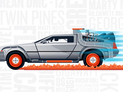 Delorean Poster back to the future delorean design illustration movie movie poster poster poster art poster design posters time travel typography vector