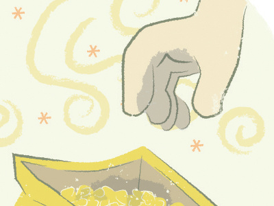 Just one handful comedy illustration infographic popcorn texture