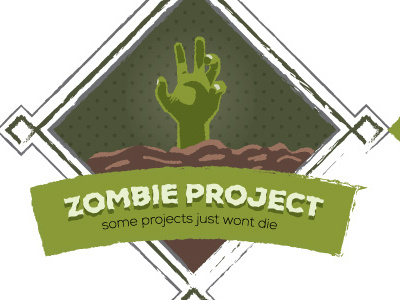 Zombie Project Badge bad clients design graphic design illustration never ending project