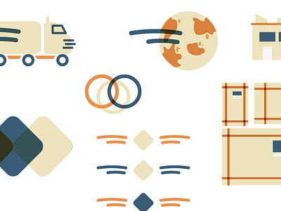 Project Elements and Icons assets branding icons identity logistics print touch points transportation web