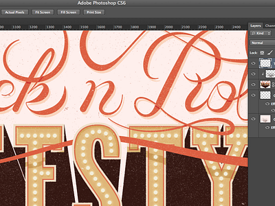 WIP Rockn' Type 90s alternative cake lettering music poster rocknroll typography