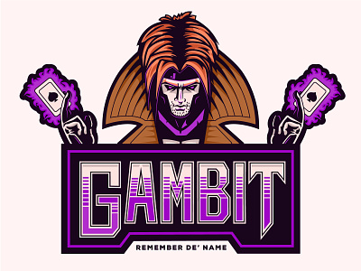 Remember de' name... character comic comic book comic logo design gambit logo illustration logo marvel vector xmen