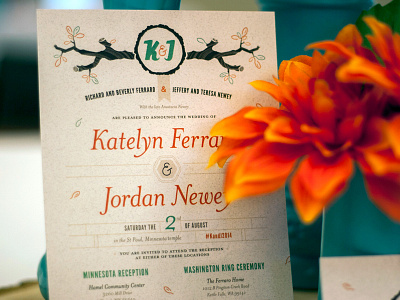 Wedding Invitation - K&J design graphic design invitation invite monogram pattern print wedding wedding pattern
