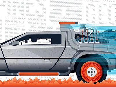 Delorean Reprint design illustration movie movie poster poster poster design vector