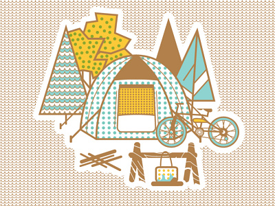 Camping and Adventure adventure camping design digital illustration illustrator nft outdoors series sticker tent vector