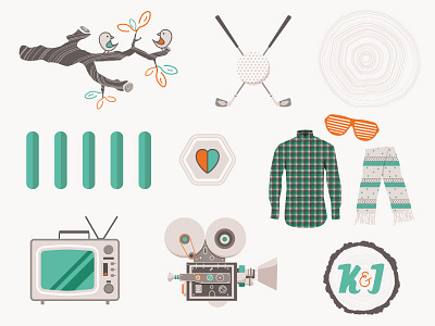 Icon & Illustration Collection camera clothes graphic design icons illustration invitation print tv wedding