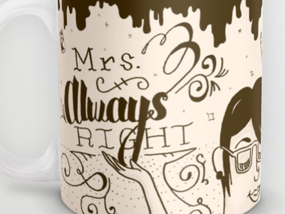 Mr and Mrs Right Mugs christmas mugs hand lettering his and hers illustration lettering mugs product society6 typography