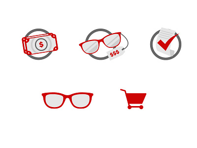 Target Icons eyewear glasses iconography icons red retail rfp target