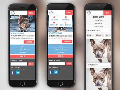 Web Work on Wattle & Daub animals cat dog mobile nonprofit organization pet rescue rescue responsive ui ux web design