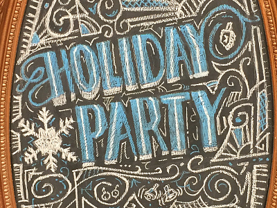 Holiday Chalk Lettering chalk holiday lettering party selfie station sign winter