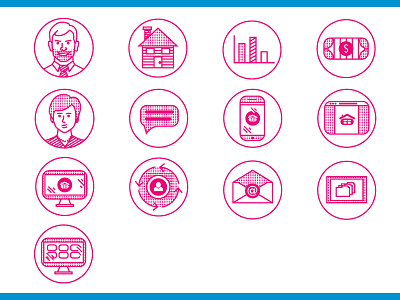 Project Icon Set halftone icons line mobile technology ui visual design