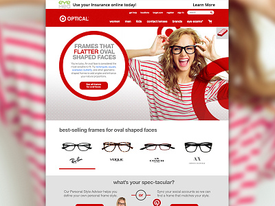 Target Landing Page Concept ecommerce red shopping social target ui ux web