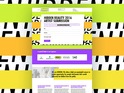 Hidden Website charity color design event event page logo ui ux web design website
