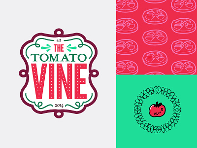Tomato Vine logo assets brand food identity design logo logo design pattern restaurant
