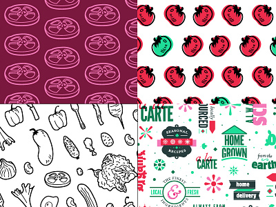Brand pattern Options badge brand brand elements food icons identity pattern restaurant tomato