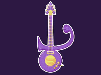 The Purple Magnet guitar illustration magnet prince purple rocknroll vector