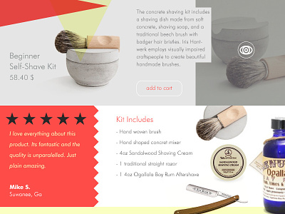 Shave Kit Detail buy design detail product product shots review shave ui visual design web web design
