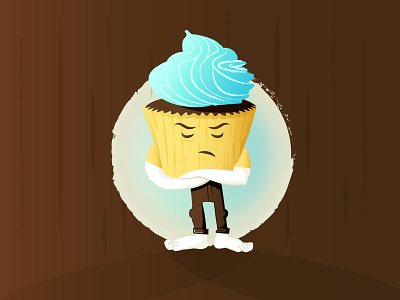 Day 7: Grumpcake character cupcake design design a day gradient illustration vector