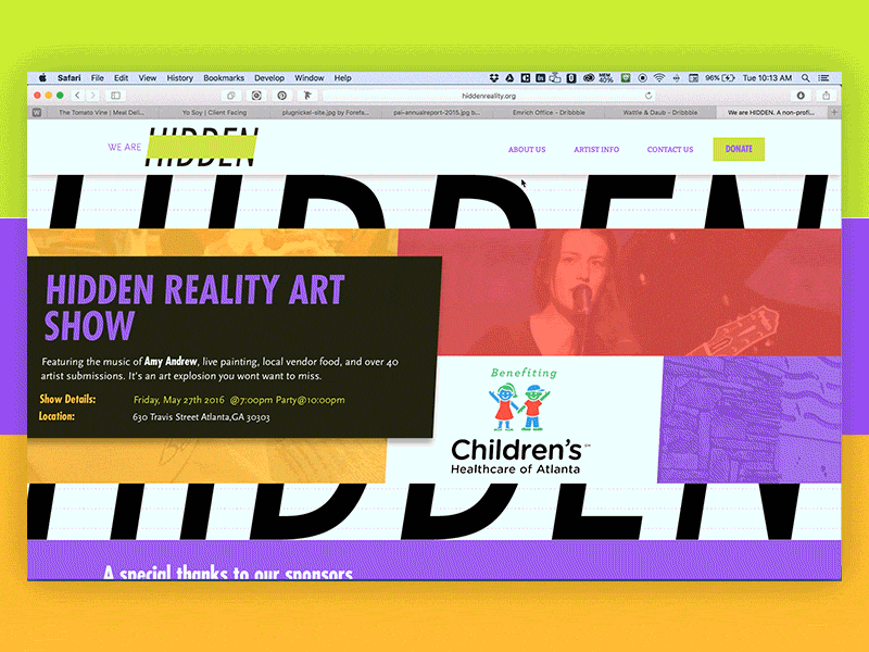 Hidden Website Motion Study art branding charity design event identity motion motion design responsive show web web design