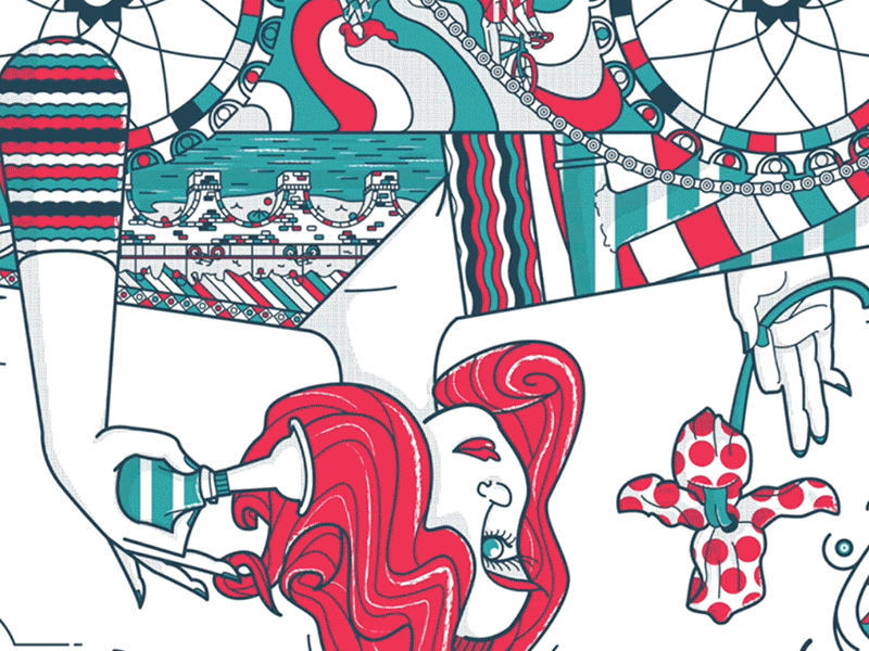 Artcrank 2016 timelapse artcrank bicycle color design flower illustration man pattern poster process silkscreen woman