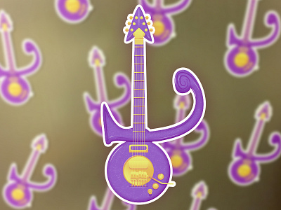 Prince Magnets on StickerMule birthday design guitar illustration magnet prince sticker vector