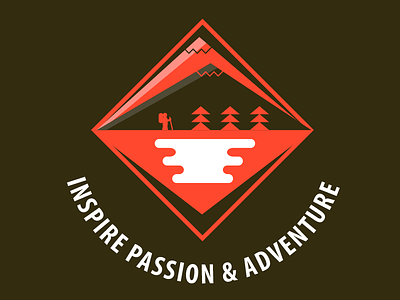 Slalom Core Value: Inspire Passion & Adventure adventure badge design flat hike icon illustration mountain shape