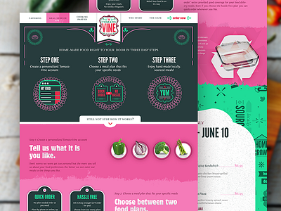 The Tomato Vine: Meal Service page badge delivery design food graphic design icon restaurant ui ux visual design web web design
