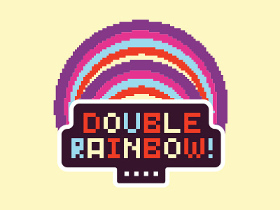 Meme Rainbow badge button design meme pixel rainbow
