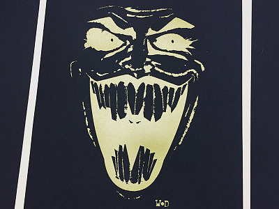 Joker Face: Gold on French Nightshift batman dark knight joker metallic poster print screenprint the joker