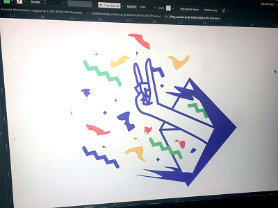Party on bro app brand design hand logo music process rocknroll startup