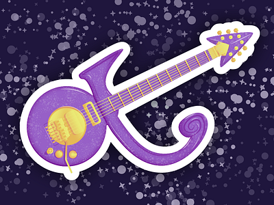 Purple Sound: Selling at cost guitar illustration music prince purple rip sticker tribute