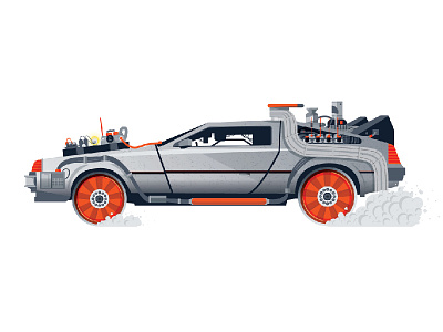BTF: 3 Delorean back to the future car delorean design illustration movie pop culture sticker vector