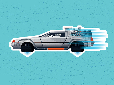 Back to the Future 2: Sticker back to the future car delorean design illustration movie pop culture sticker vector